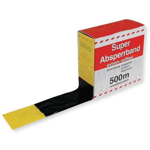 Fita de sinalização amarelo/preto 500 m